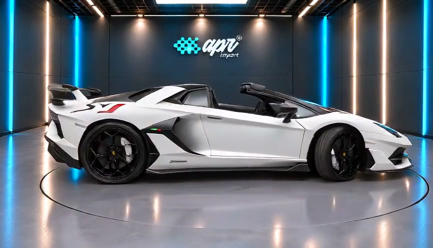 Lamborghini no estúdio virtual APR; apresentação ilustrativa do exterior e do habitáculo